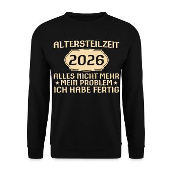 Retraite partielle Dire collègue retraite anticipée 2026 - Sweat-shirt Unisexe - noir - Devant - Alina (178cm) & Michal (187cm)