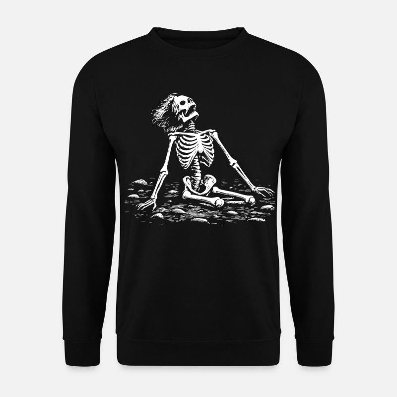 Skelett Kunst Dunkel Gothic Design Mystisch - Unisex Pullover - Schwarz