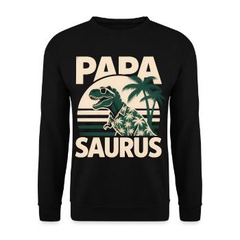 Papa Saurus Rex dinosaure Cadeau de fête des pères - Sweat-shirt Unisexe - noir - Devant - Alina (178cm) & Michal (187cm)
