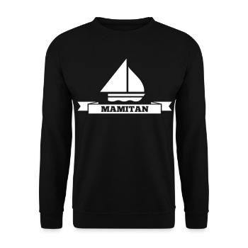 Mamitän Jeu de mots drôle Captain Mama Anchor - Sweat-shirt Unisexe - noir - Devant - Alina (178cm) & Michal (187cm)
