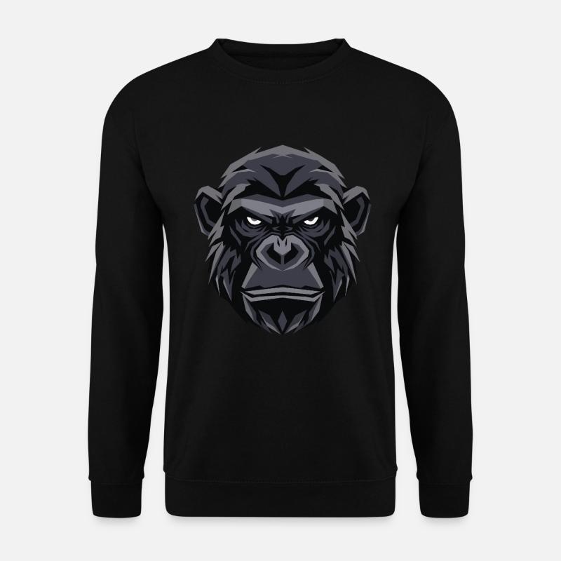 Geometrischer Gorillakopf - Unisex Pullover - Schwarz