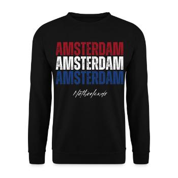 Amsterdam, Niederlande, ich liebe Holland - Unisex Pullover - Schwarz - Vorne - Alina (178cm) & Michal (187cm)