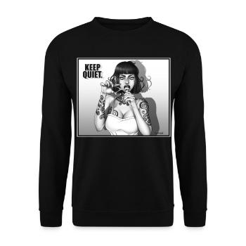 KEEP_QUIET - Sweat-shirt Unisexe - noir - Devant - Alina (178cm) & Michal (187cm)
