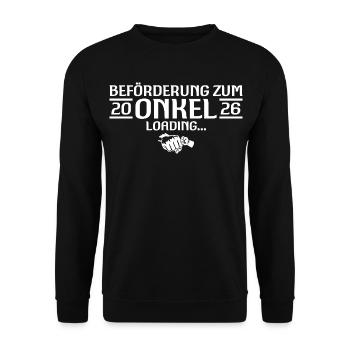 Oncle 2026 chargement annonce de grossesse - Sweat-shirt Unisexe - noir - Devant - Alina (178cm) & Michal (187cm)