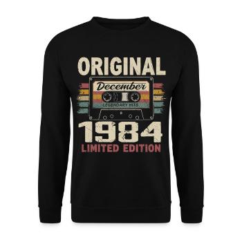 Cadeau D'anniversaire Décembre 1984 - Sweat-shirt Unisexe - noir - Devant - Alina (178cm) & Michal (187cm)