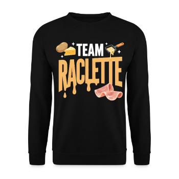 Team Raclette Funny Mountain Winter Geschenk - Unisex Pullover - Schwarz - Vorne - Alina (178cm) & Michal (187cm)