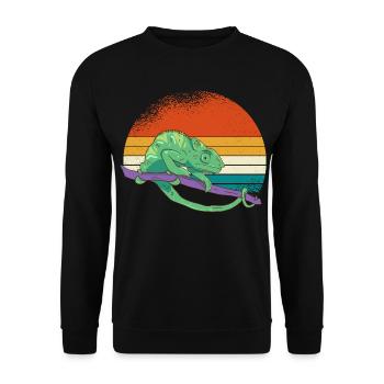 Sunset Chameleon - Unisex Sweatshirt - black - Front - Alina (178cm) & Michal (187cm)