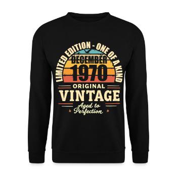 fête d anniversaire décembre 1970 - december 1970 - Sweat-shirt Unisexe - noir - Devant - Alina (178cm) & Michal (187cm)