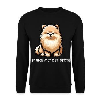 Talk to your paw Pomeranian Pomeranian Pomeranian Pomeranian Spitz - Unisex Sweatshirt - black - Front - Alina (178cm) & Michal (187cm)