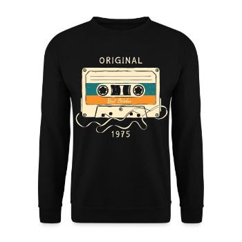 50ème Anniversaire Octobre 1975 Vintage Cassette - Sweat-shirt Unisexe - noir - Devant - Alina (178cm) & Michal (187cm)