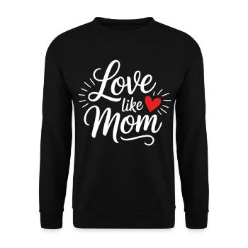Amour comme maman lettrage coeur - Sweat-shirt Unisexe - noir - Devant - Alina (178cm) & Michal (187cm)