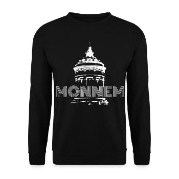 Monnem - Spezielles Designerprodukt für Mannheimer - Unisex Pullover - Schwarz - Vorne - Alina (178cm) & Michal (187cm)