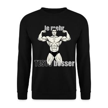 Muscle Hero Power Pose Print Design - Unisex Sweatshirt - black - Front - Alina (178cm) & Michal (187cm)
