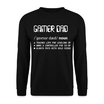 Gamer Dad - Consoles Papa White - Unisex Sweatshirt - black - Front - Alina (178cm) & Michal (187cm)