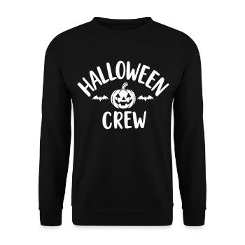 Halloween Crew Pumpkin Head Troop - Unisex Sweatshirt - black - Front - Alina (178cm) & Michal (187cm)