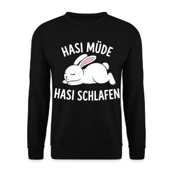 Bunny Tired Bunny Sleeping Cute Bunny - Unisex Sweatshirt - black - Front - Alina (178cm) & Michal (187cm)