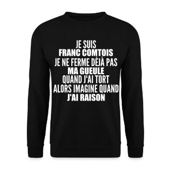 Franc comtois Ich halte meinen Mund nicht zu frank comté - Unisex Pullover - Schwarz - Vorne - Alina (178cm) & Michal (187cm)