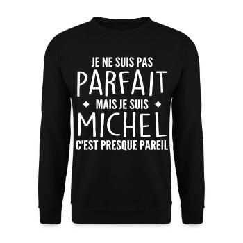 Michel A first name, an attitude Humour Michel - Unisex Sweatshirt - black - Front - Alina (178cm) & Michal (187cm)