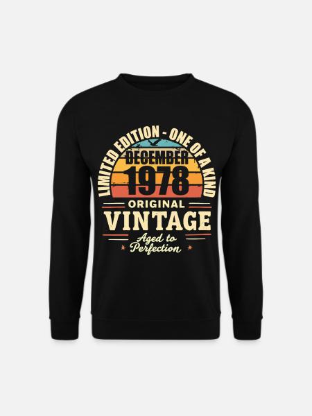 Geburtstagsfeier Dezember 1978 - Dezember 1978 - Unisex Pullover - Schwarz
