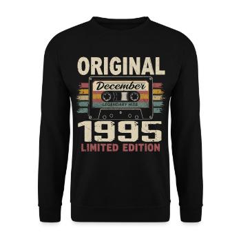 Cadeau D'anniversaire Décembre 1995 - Sweat-shirt Unisexe - noir - Devant - Alina (178cm) & Michal (187cm)