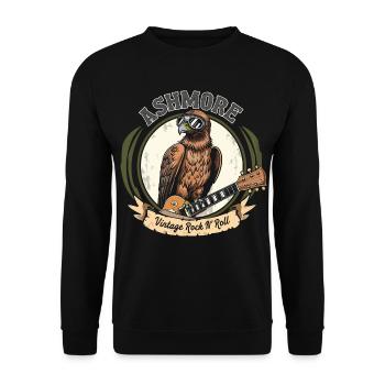 Vintage Skirt Eagle with Guitar - Unisex Sweatshirt - black - Front - Alina (178cm) & Michal (187cm)