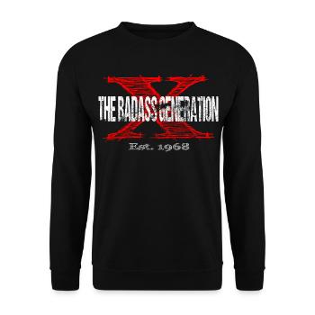Generation X 1968  Retro - Unisex Pullover - Schwarz - Vorne - Alina (178cm) & Michal (187cm)