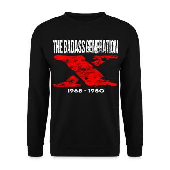Generation X 1965 1980 Retro - Unisex Pullover - Schwarz - Vorne - Alina (178cm) & Michal (187cm)