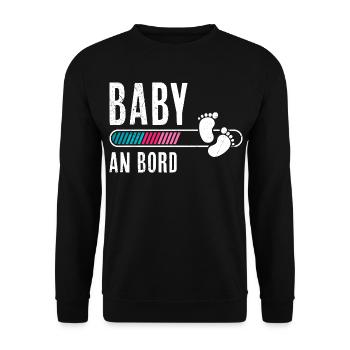 Werdende Mütter BABY AN BORD Lustiges - Unisex Pullover - Schwarz - Vorne - Alina (178cm) & Michal (187cm)