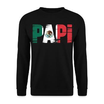 Daddy Mexico Flag – Proud Father in Latino Style - Unisex Sweatshirt - black - Front - Alina (178cm) & Michal (187cm)