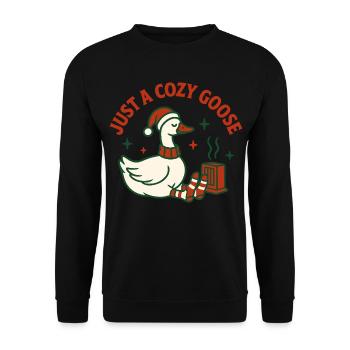 Weihnachtsgans nur ein gemütlicher Gänseurlaub - Unisex Pullover - Schwarz - Vorne - Alina (178cm) & Michal (187cm)