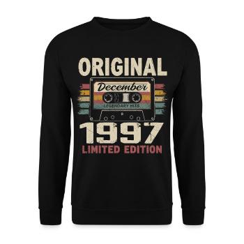Cadeau D'anniversaire Décembre 1997 - Sweat-shirt Unisexe - noir - Devant - Alina (178cm) & Michal (187cm)
