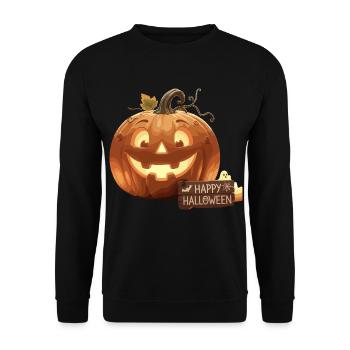 Joyeux Halloween Citrouille - Sweat-shirt Unisexe - noir - Devant - Alina (178cm) & Michal (187cm)