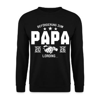 Annonce de grossesse futur papa 2026 - Sweat-shirt Unisexe - noir - Devant - Alina (178cm) & Michal (187cm)