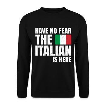 N’ayez pas peur L’Italien est ici Italien drôle - Sweat-shirt Unisexe - noir - Devant - Alina (178cm) & Michal (187cm)