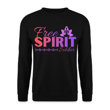 Yoga & Mindset Design für freie Seelen Free Spirit - Unisex Pullover - Schwarz - Vorne - Alina (178cm) & Michal (187cm)