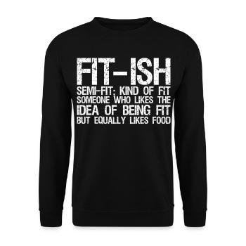 fit ish semi fit irgendwie fit jemand, der mag - Unisex Pullover - Schwarz - Vorne - Alina (178cm) & Michal (187cm)