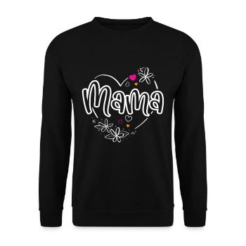 Mom - Unisex Sweatshirt - black - Front - Alina (178cm) & Michal (187cm)