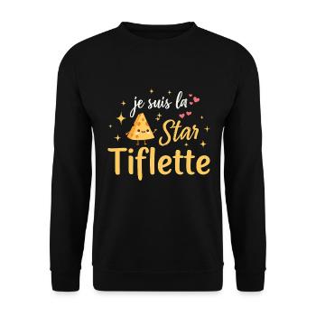 I'm The Star Tiflette Lustiges originelles Geschenk - Unisex Pullover - Schwarz - Vorne - Alina (178cm) & Michal (187cm)