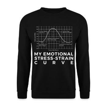 Atelier Humour, Courbe de contrainte-déformation intelligente TShirt - Sweat-shirt Unisexe - noir - Devant - Alina (178cm) & Michal (187cm)