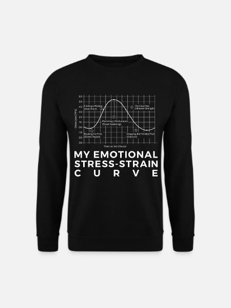 Workshop Humor, clevere Belastungs-Dehnungs-Kurve TShirt - Unisex Pullover - Schwarz