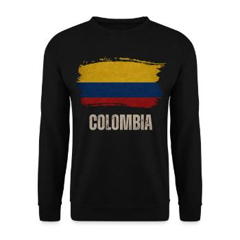 Vintage Colombia, Colombia flag - Unisex Sweatshirt - black - Front - Alina (178cm) & Michal (187cm)