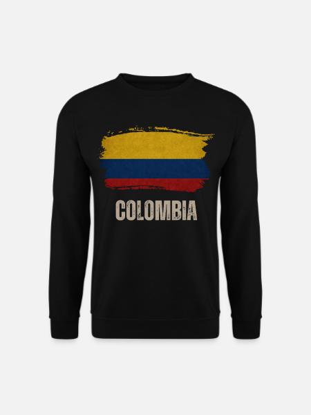 Vintage Kolumbien, Kolumbien Flagge - Unisex Pullover - Schwarz