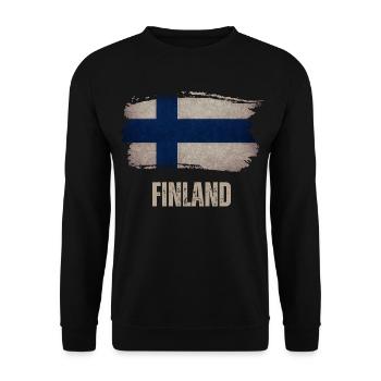 Vintage Finland, Finland flag - Unisex Sweatshirt - black - Front - Alina (178cm) & Michal (187cm)