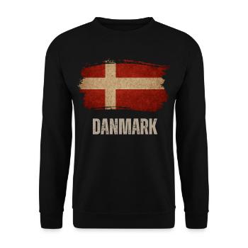 Grunge flag of Denmark, Danish pride - Unisex Sweatshirt - black - Front - Alina (178cm) & Michal (187cm)