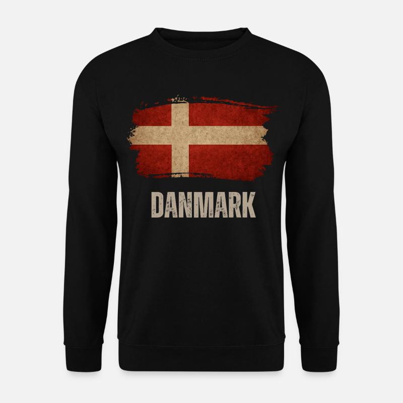 Grunge-Flagge von Dänemark, dänischer Stolz - Unisex Pullover - Schwarz