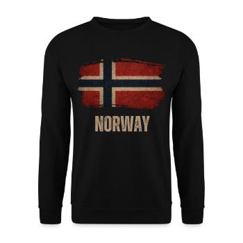 Norway Flag, Norway Vintage Flag - Unisex Sweatshirt - black - Front - Alina (178cm) & Michal (187cm)