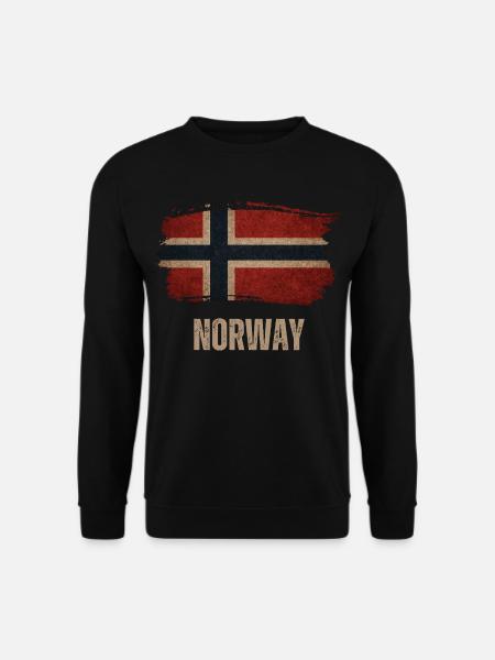 Norwegen Flagge, Norwegen Vintage Flagge - Unisex Pullover - Schwarz