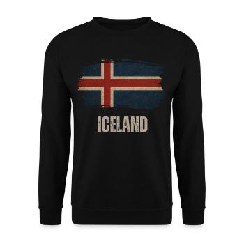 Drapeau de l’Islande, vintage Islande - Sweat-shirt Unisexe - noir - Devant - Alina (178cm) & Michal (187cm)