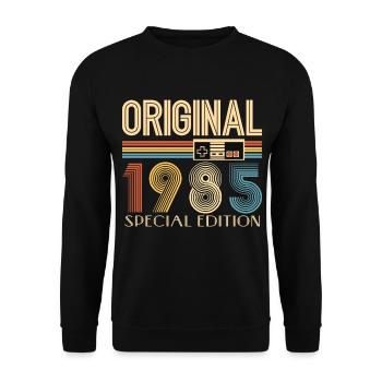 Gamer 40th Birthday 40th Anniversary Original 1985 - Unisex Sweatshirt - black - Front - Alina (178cm) & Michal (187cm)