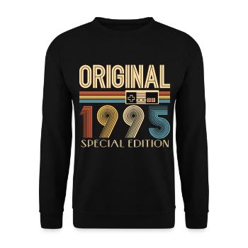 Gamer 30th Birthday 30th Anniversary Original 1995 - Unisex Sweatshirt - black - Front - Alina (178cm) & Michal (187cm)